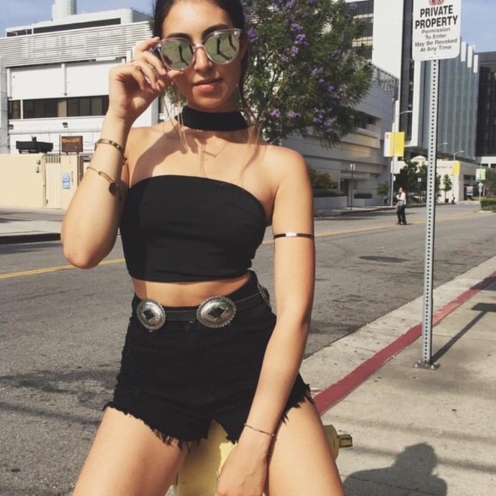NWOT LF Black choker crop tube top
